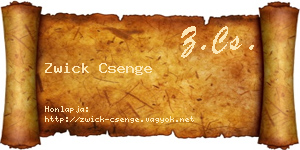 Zwick Csenge névjegykártya